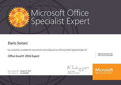 Certificazione Microsoft Excel Expert
