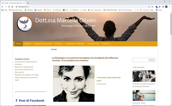 Screenshot home page Marcella Oliveri